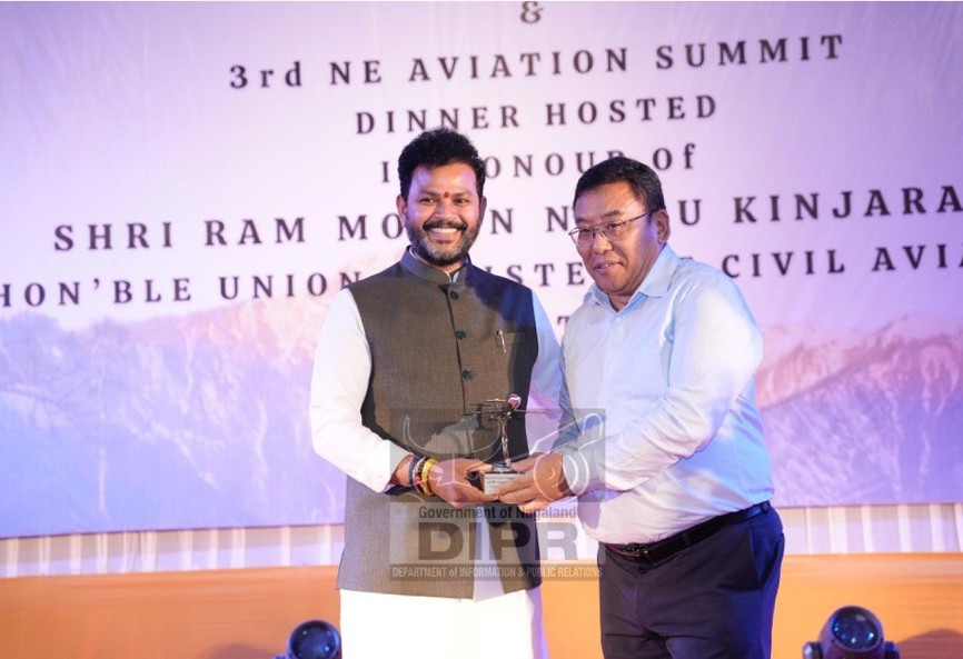 Civil Aviation Minister, Ram Mohan Naidu and Commissioner & Secretary, Robert Longchari. (DIPR Photo)
